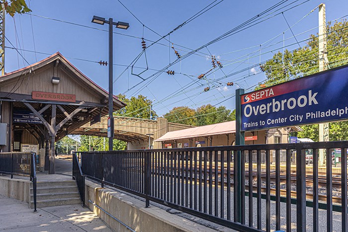 Overlook SEPTA train stop for easy commuting from Wynnewood, PA apartment complex